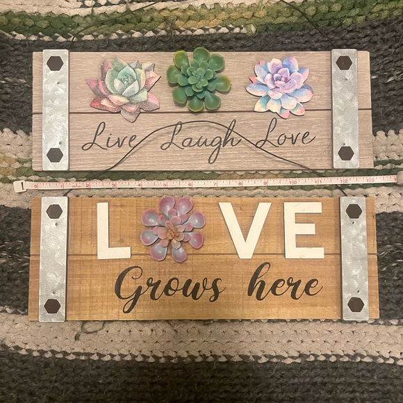 Hanging signs with 3D type flower component- comment green or purple - Picture 6 of 9